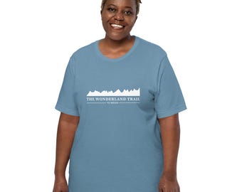Wonderland Trail Elevation Profile Shirt, Mount Rainier Hiker Unisex T-shirt, Washington Adventure Gifts