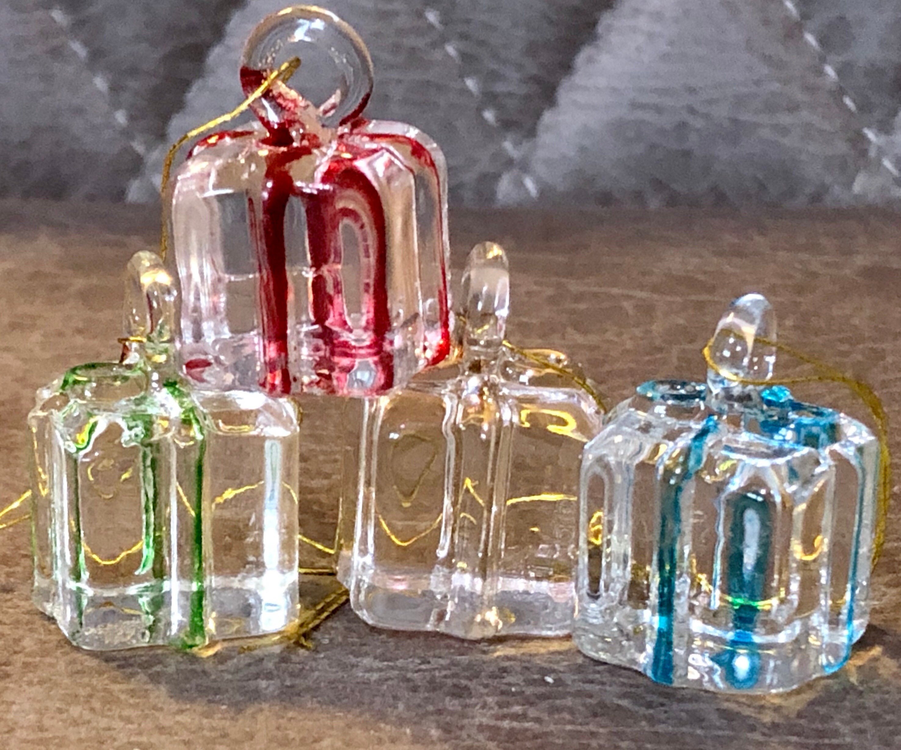 Set of 4 glass presents Christmas decorations Etsy