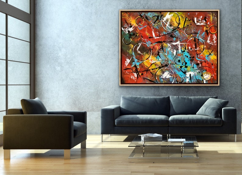 Abstract Painting Original Large Oil Acrylic Canvas Wall Art Etsy