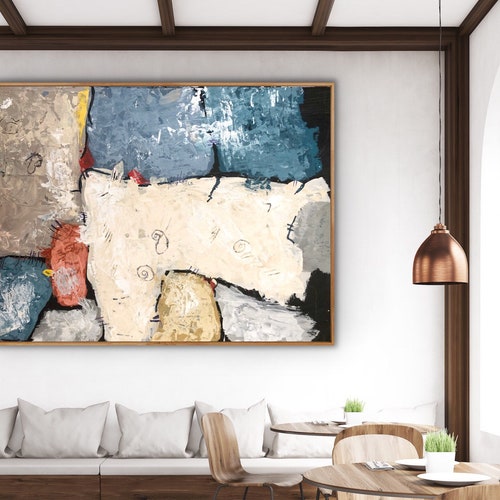 Abstract Painting Original Large Oil Acrylic Canvas Wall Art Etsy