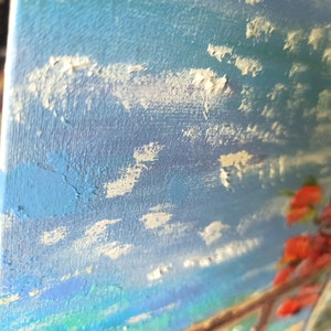 Poppy Oil Painting Seascape Original Art Impasto Painting on Canvas ...