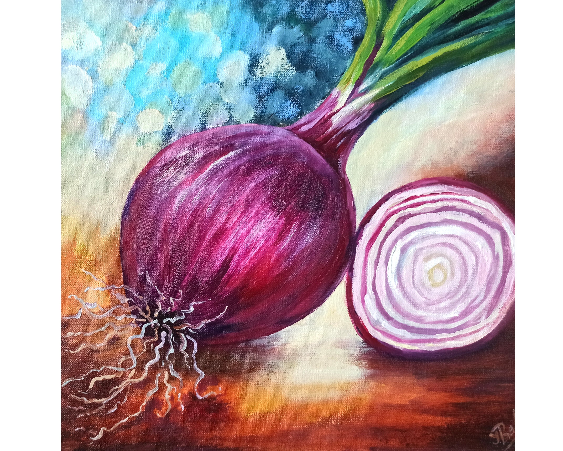 Onion Painting Original Art Onion Still Life Oil Painting on Canvas Board  25x25cm - Etsy