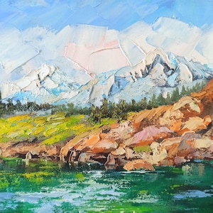 Colorado Painting Landscape Original Art Impasto Oil Painting on Canvas 24x30cm by Inna Bebrisa