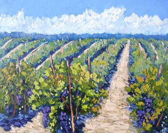 Vineyard Painting Tuscany Original Art Vineyard Landscape Oil Painting Tuscany Landscape Original Painting 24x30cm