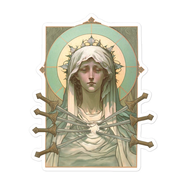 Our Lady of Sorrows vintage sticker