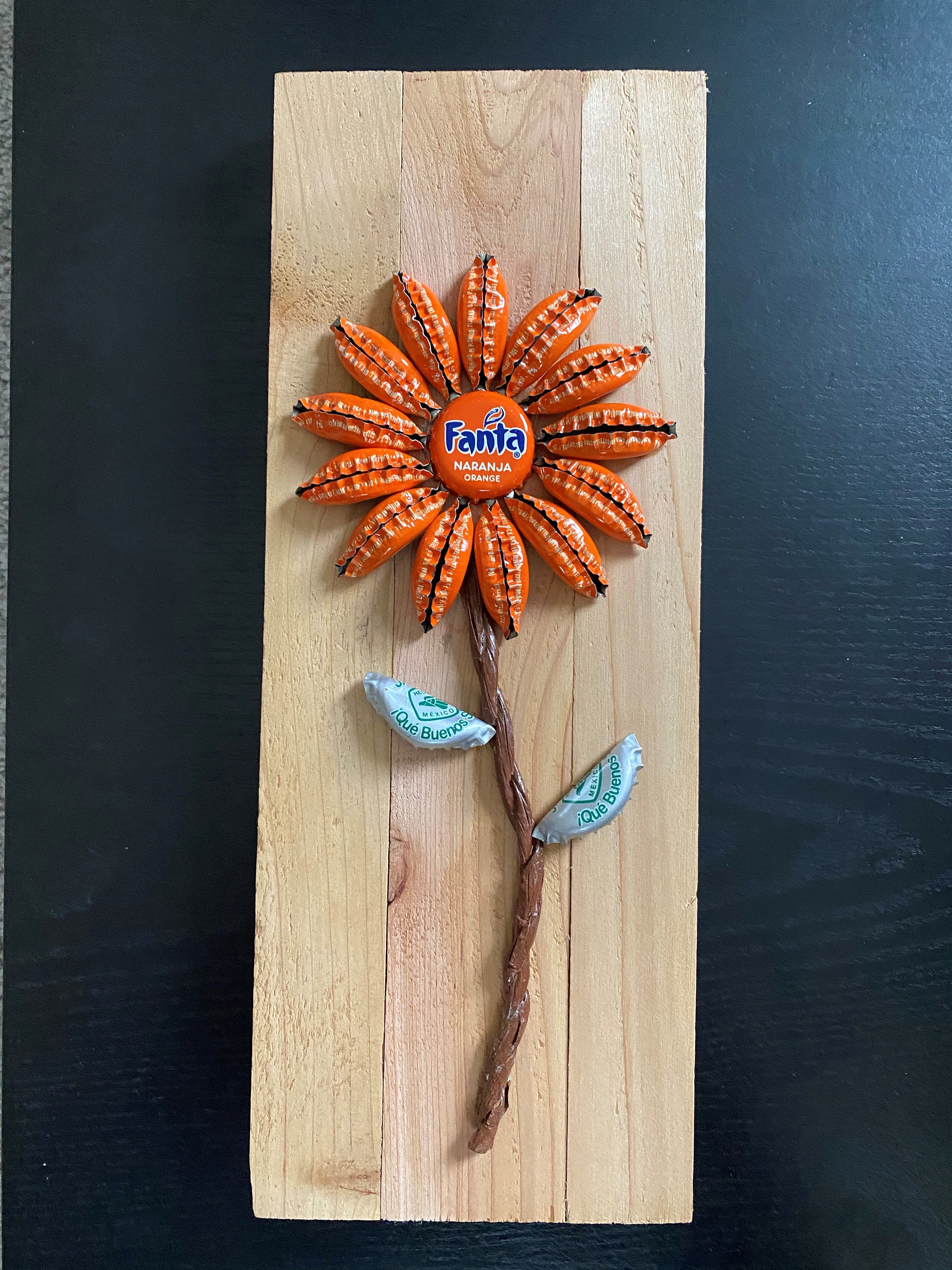 Bottle Cap Art Flower Handmade - Etsy