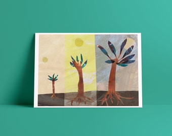 Growing Tree Illustration - Postcard Print A5