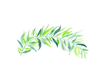 Palm Leaf Watercolor Print
