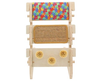 Ultimate ScratchLadder®: Colorful Cats Catnip Cushion, Sisal Carpet, Grooming