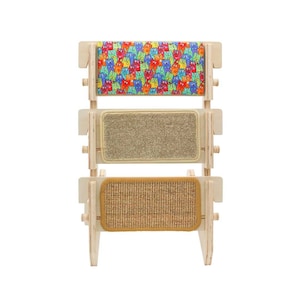 ScratchLadder® Ultimativer Katzenkratzer: Kissen, Beigefarbener Teppich, Sisalteppich