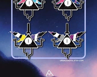 Gravity Falls Bill Cipher Book of Bill 2.5" Inch Holographic Pride Stickers