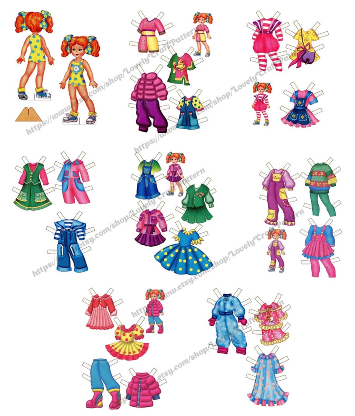 Paper Doll Family Printable PDF Paper Doll Mother Dad and Us | Etsy