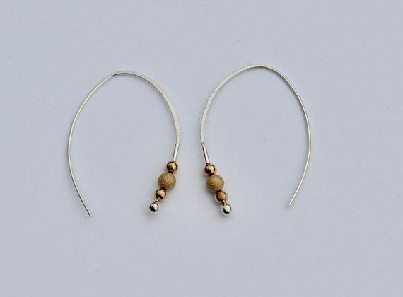 Bead Threader Earrings Gold-filled Beads Sterling Silver 