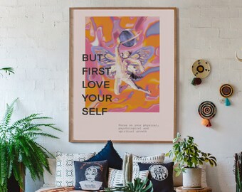 Retro Aura Gradient Poster: Psychedelic Affirmation Art