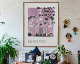 Retro Aura Gradient Art Print – Psychedelic Room Decor