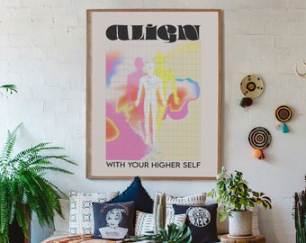 Aura-poster: Kornig tonad psykedelisk vintageväggkonst