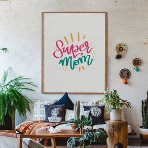 Día de la madre, cartel vintage de los años 70, decoración del hogar retro de los años 70, decoración del hogar de los años 70, arte de pared de los años 70, decoración del hogar boho, decoración del dormitorio de los años 70, cartel de los años 70