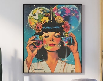 1970s Pop Art Poster: Retro Hippie Home Decor