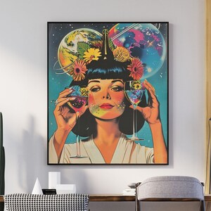 Decoración de los años 70, cartel de arte pop, decoración del hogar retro de los años 70, cartel vintage de los años 70, decoración del hogar hippie, decoración del dormitorio de los años 70