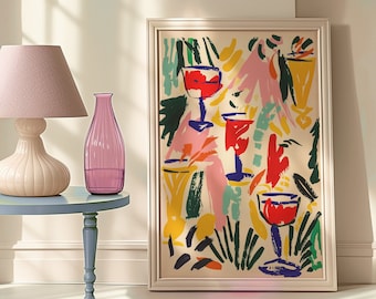 Abstract Cocktail Art Print, Colorful Modern Design, Digital Download, High-Resolution JPG, Contemporary Wall Decor