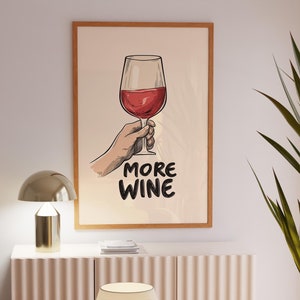 Fun Wine-Themed Hand Illustration Poster - Perfect Gift Idea for Kitchen and Bar Decoration