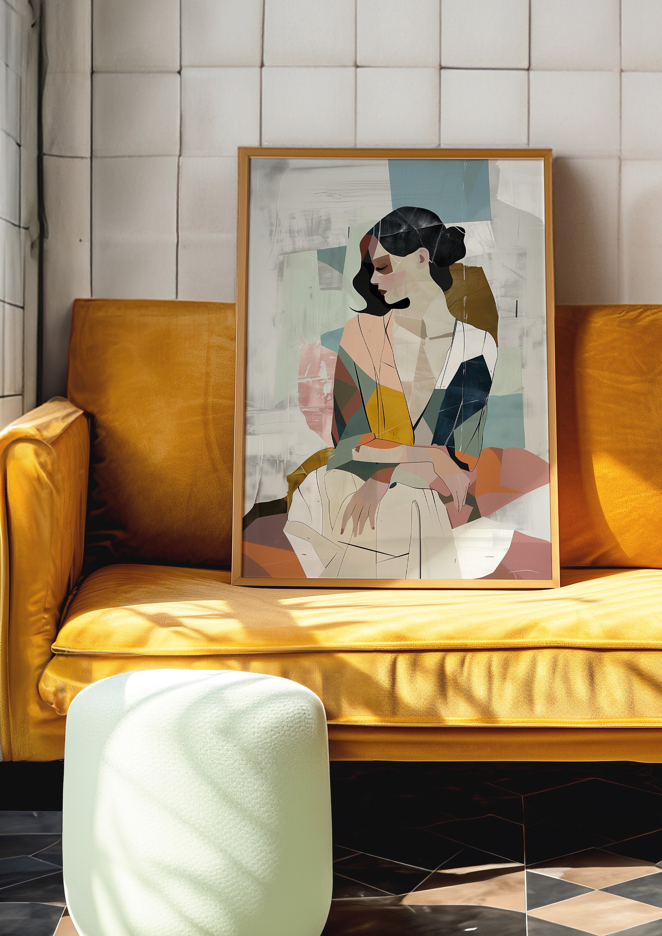 Abstract Woman Portrait Print: Modern Geometric Art - Etsy
