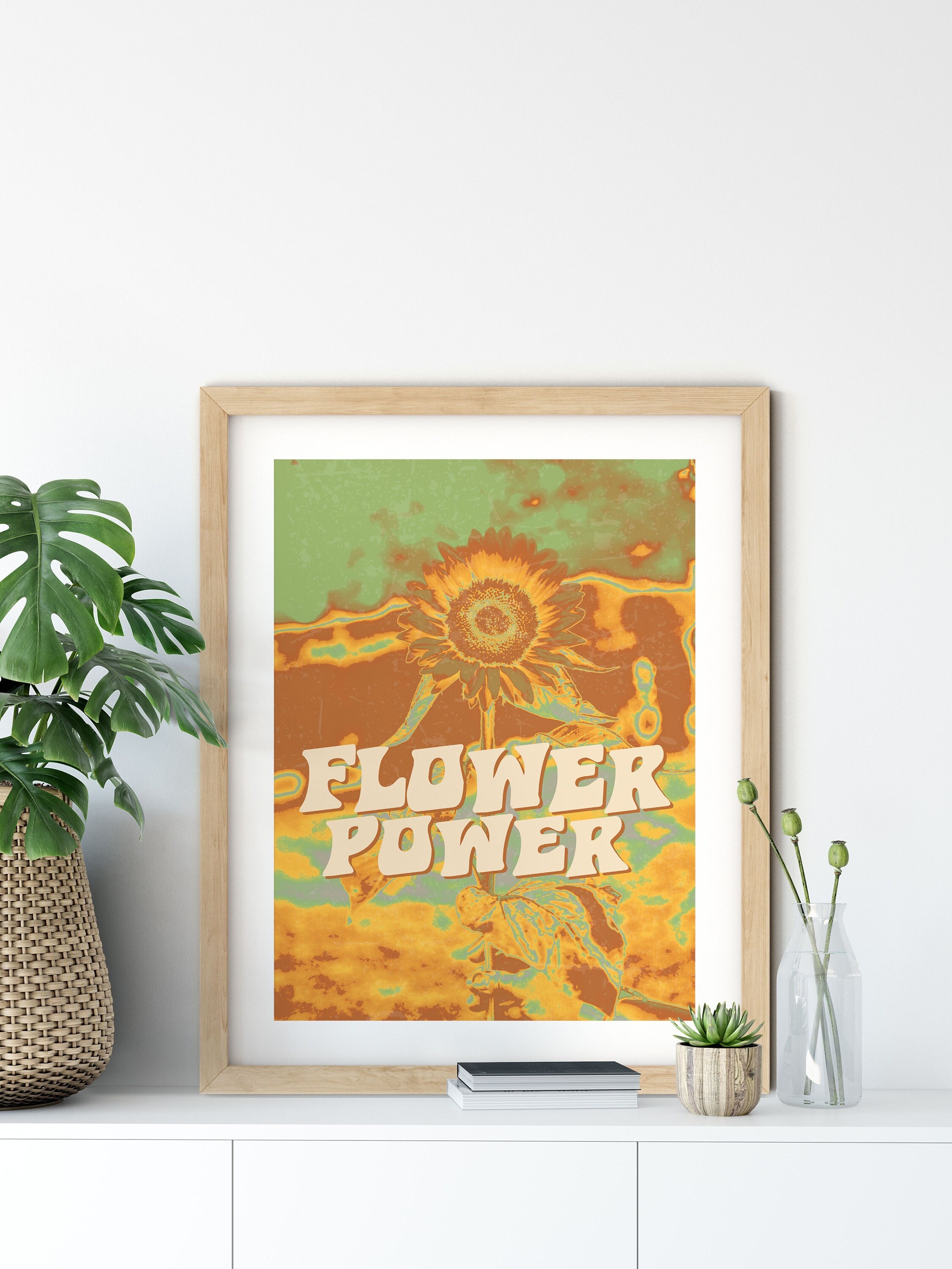 70s Vintage Poster Flower Power 70s Home Decor 70s Retro - Etsy