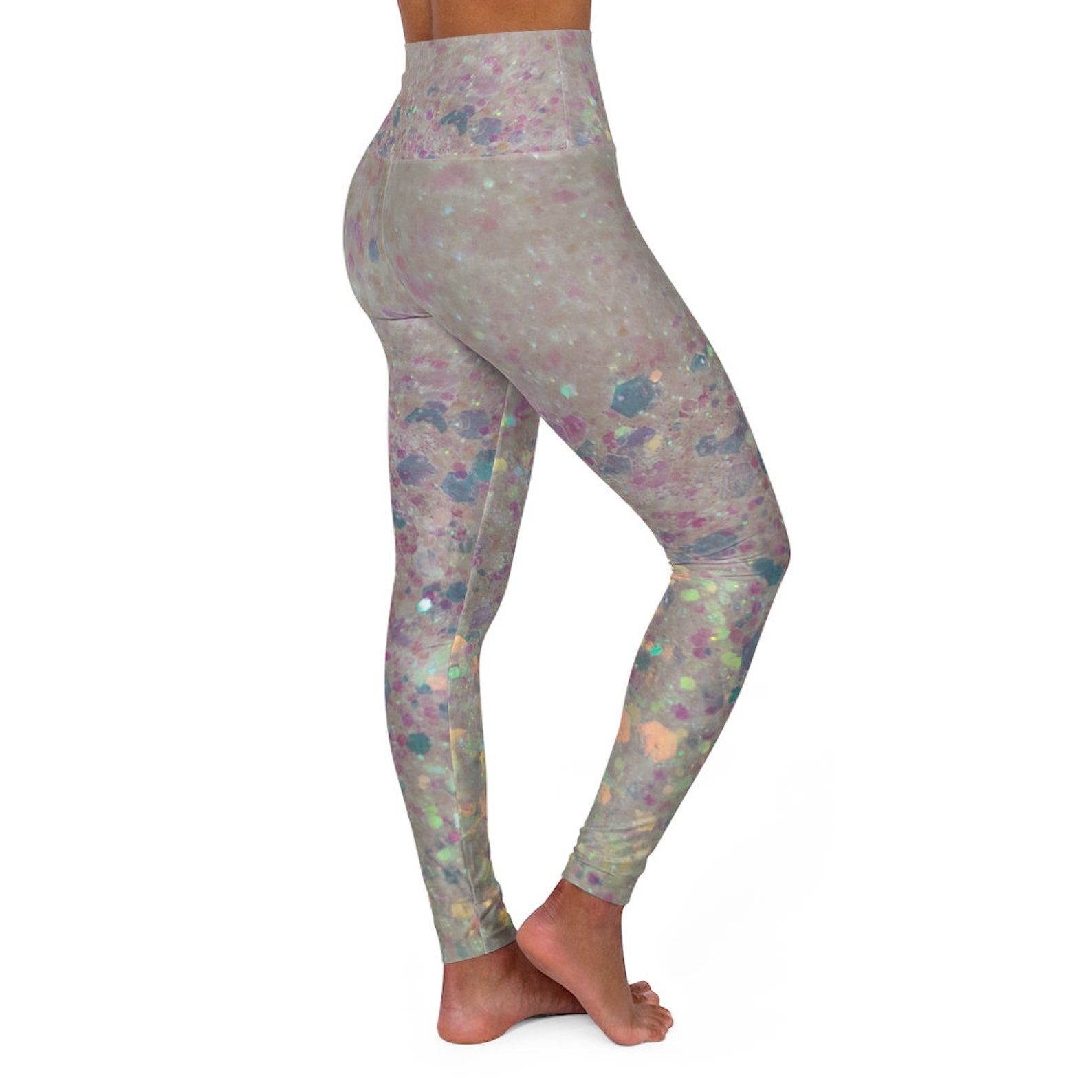 Hohe Taille Prisma Glitter Yoga Leggings Etsy