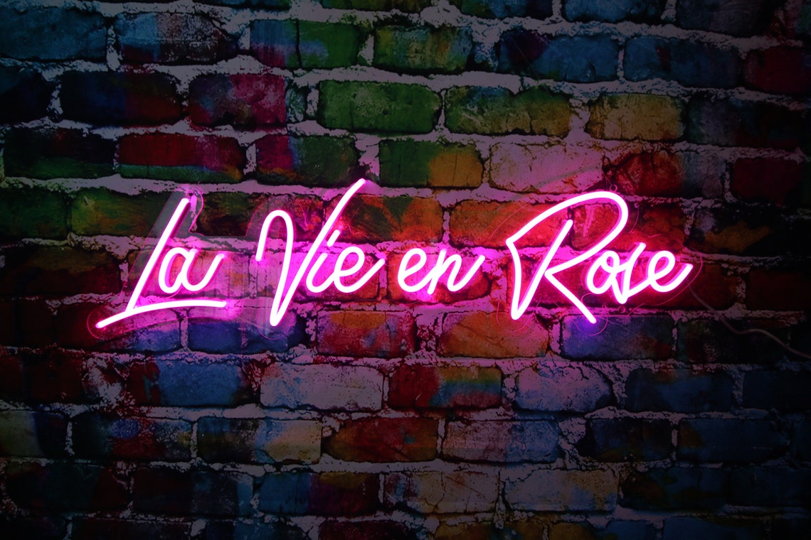 La Vie En Rose LED Neon Sign Pink Neon Lightus Seller - Etsy
