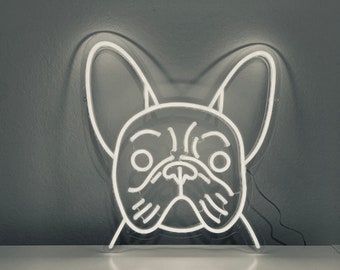 insegna al neon del bar Lampada da parete con scritta Bulldog francese