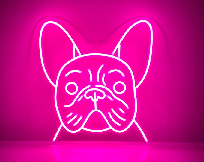 Featured listing image: French Bulldog Frenchie LED Neon Sign Pink Neon Light**US Seller**