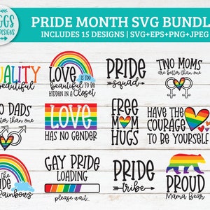 LGBT SVG Bündel | Pride SVG Bundle, Regenbogen svg, Gay Pride svg, gay svg, lesbische svg, pride quotes, love always wins svg, love is love svg