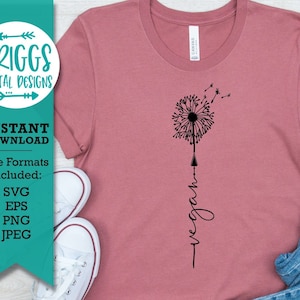 Pissenlit végétalien SVG | svg végétalien, svg végétarien, svg à base de plantes, pissenlit svg, fichier de coupe végétalien, téléchargement instantané, eps svg png jpeg