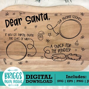 Rechthoekige koekjes voor Santa Tray SVG | Beste Kerstman SVG, melk en koekjes svg, Cookie Tray SVG, koekjes en melk svg, kerst tray svg