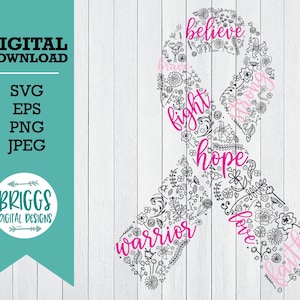 Blumenband Sublimation PNG | Krebs DTF-Datei, Krebsbewusstsein svg, Brustkrebs svg, Pink Ribbon svg, Brustkrebs Ribbon svg