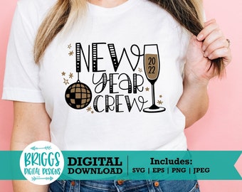 Nieuwjaar crew SVG | Shirtontwerp NYE 2024 (digitale download)
