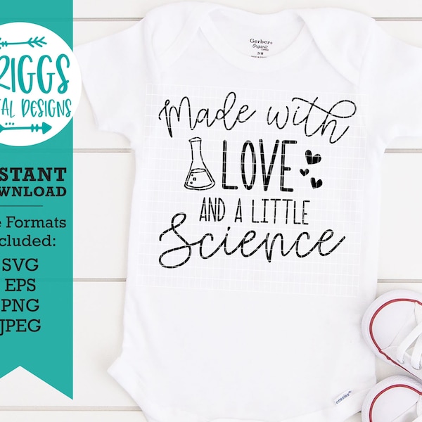 Made with Love and Science SVG | IVF SVG, infertility svg, ivf baby svg, rainbow baby svg, transfer day svg, Baby Onesie Svg, pregnancy svg
