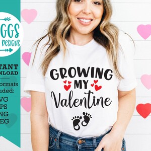 Crescendo meu Valentine SVG, grávida svg, maternidade svg, anúncio de gravidez svg, gravidez svg, anúncio de bebê svg, Mom Life svg, mom t