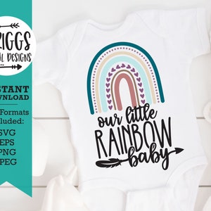 Boho SVG | Unser kleines Regenbogen Baby svg, Schwangerschaft svg, Boho Pfeil svg, das Warten lohnt sich svg, Baby Onesie svg, Boho Regenbogen svg