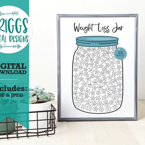 My Weight Loss Jar 100lbs Printable PDF JPG Pounds Lost - Etsy
