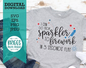 Cierge magique au feu d'artifice 4 juillet SVG, conception de chemise pour enfants drôle (téléchargement numérique)