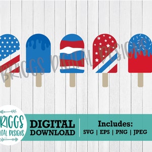 Paletas patrióticas SVG, Paleta svg, 4 de julio SVG, Verano SVG, Patriotic Svg, Día de la Independencia Svg