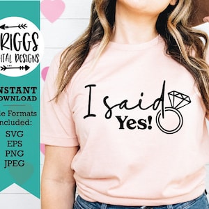 Ich sagte Ja SVG | Verlobung svg, Bride Svg, Wedding Svg Datei, Verlobung svg, Braut zu sein svg, Junggesellinnensvg, Braut svg
