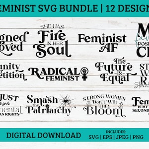 Feministisches SVG Bundle | Feminismus SVG, Gleichheit svg, Pro Choice SVG, Frauen Rechte SVG, Boss Babe SVG, Mädchen Power SVG
