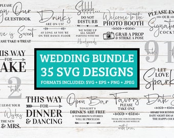 Wedding Bundle SVG | wedding sign svg, rustic wedding svg, welcome to our wedding svg, cards and gifts svg, wood sign svg, wedding svg,