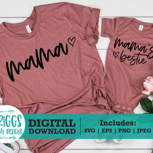 Mama en Mama's Bestie svg, Mom Life svg, Moederdag SVG, Blessed Mama svg, Mama's beer svg, mama en ik svg