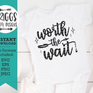 Boho SVG / Vale la pena esperar svg, boho flecha svg, arco iris bebé svg, anuncio de bebé svg, embarazo svg, Baby Onesie Svg, boho arco iris svg