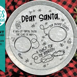 Cookies voor kerstmantray SVG | Dear Santa SVG, melk en koekjes svg, koekjestray SVG, koekjes en melk svg, kerstschaal svg