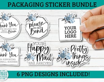 Small Business Sticker Bundle | Floral Packaging Stickers (PNG)