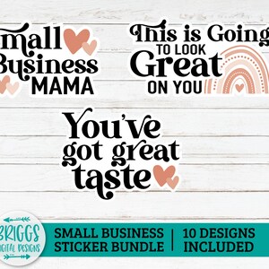 Small business sticker bundle | 10 Sticker bundle, print and cut stickers, thank you sticker, business sticker png, packaging stickers image 6